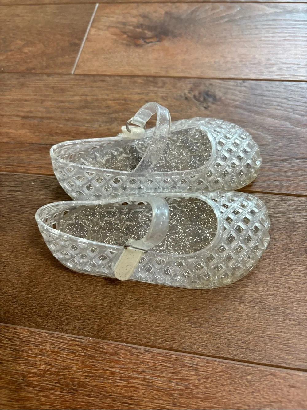 Old Navy Clear Glitter Jelly Mary Jane Shoes Toddler Girls Size 6